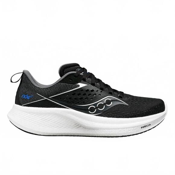 NEW SAUCONY women's ride 17 running shoes in black/white - Picture 1 of 6